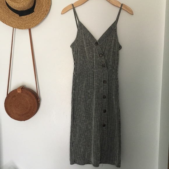 Caution To The Wind Dresses & Skirts - striped button down midi dress
